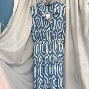 Alex&parker blue/gold dress